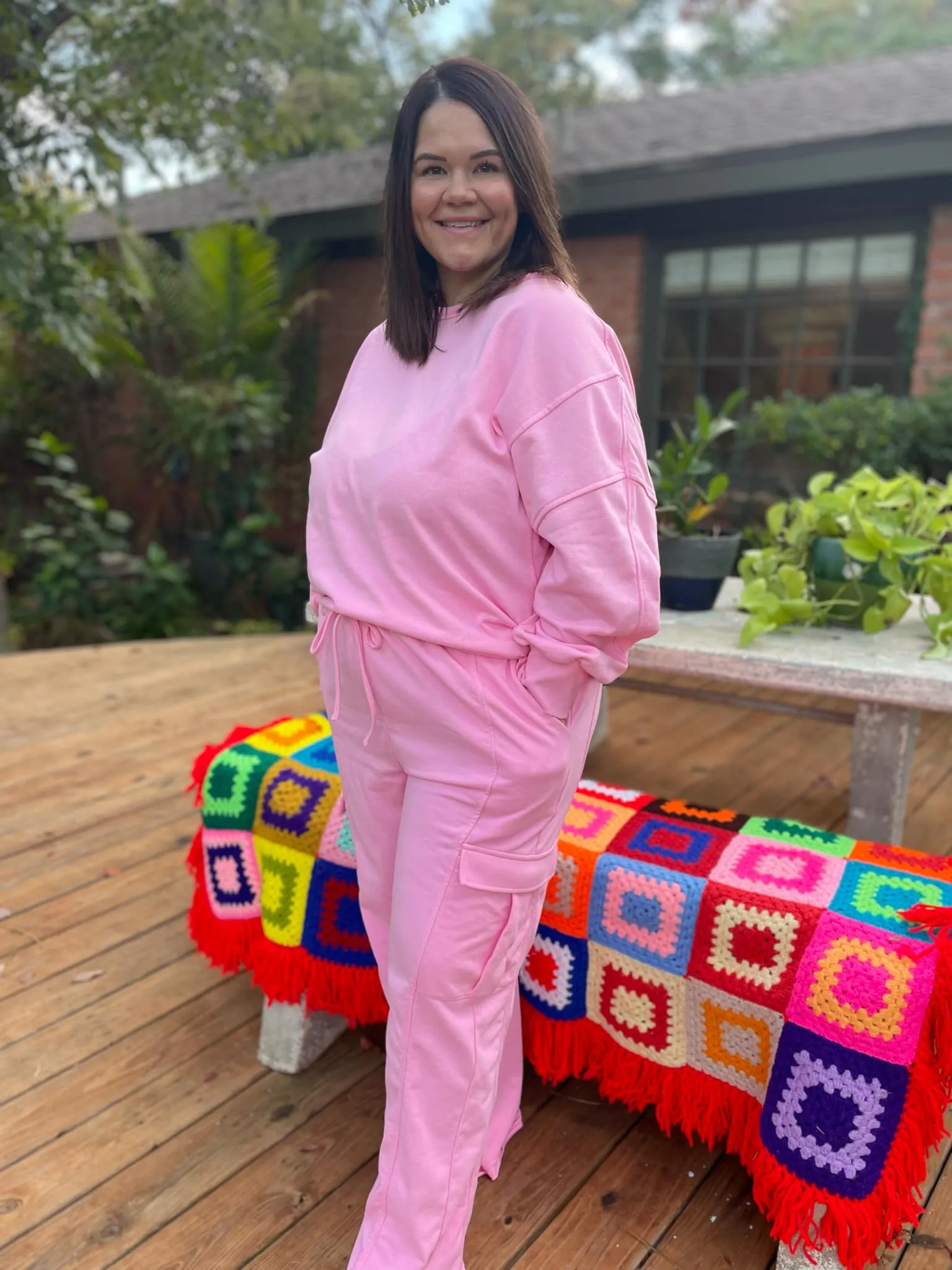 Beautiful Day Mineral Wash Pullover and Cargo Pants Set in Two Colors