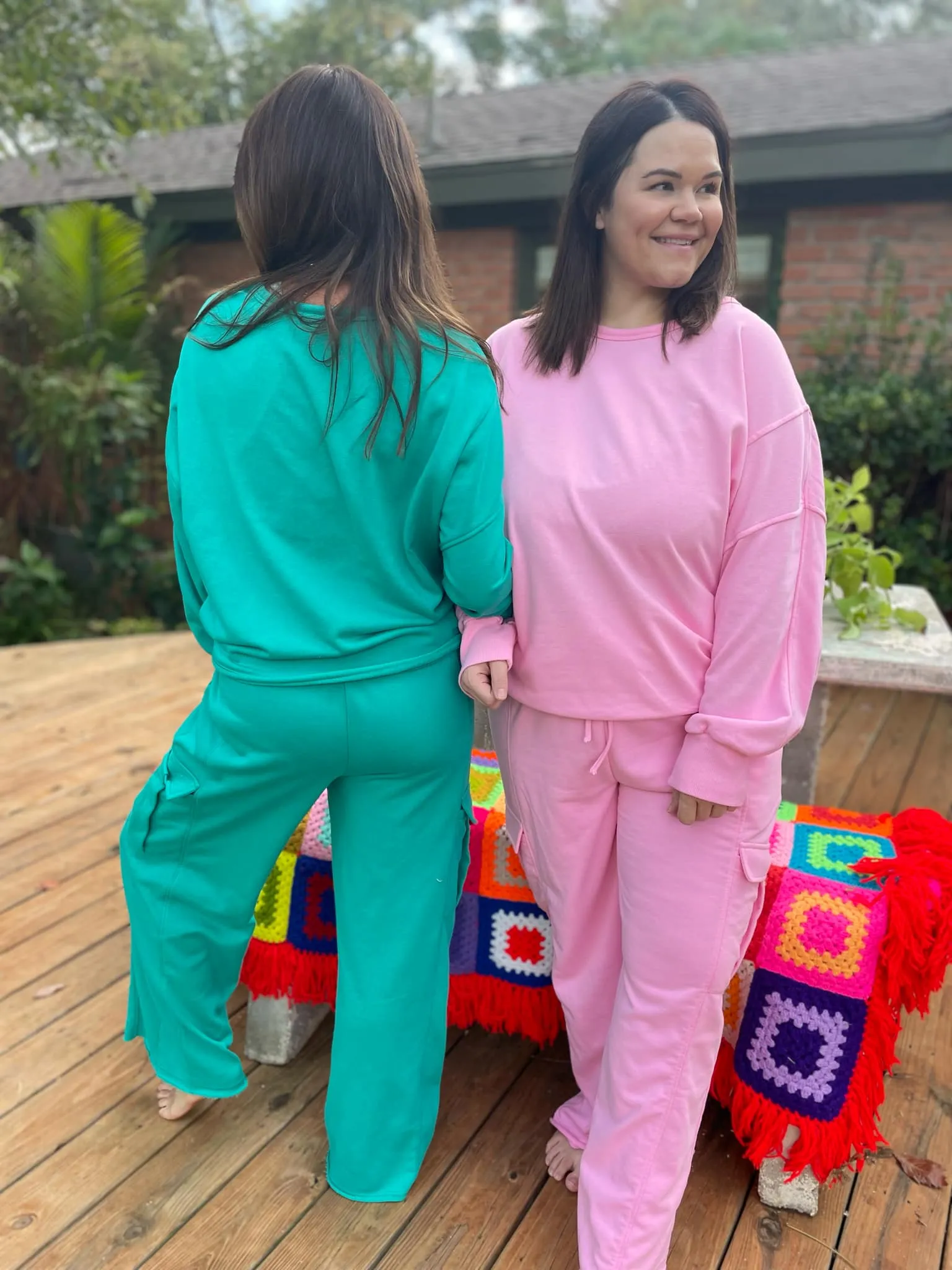 Beautiful Day Mineral Wash Pullover and Cargo Pants Set in Two Colors