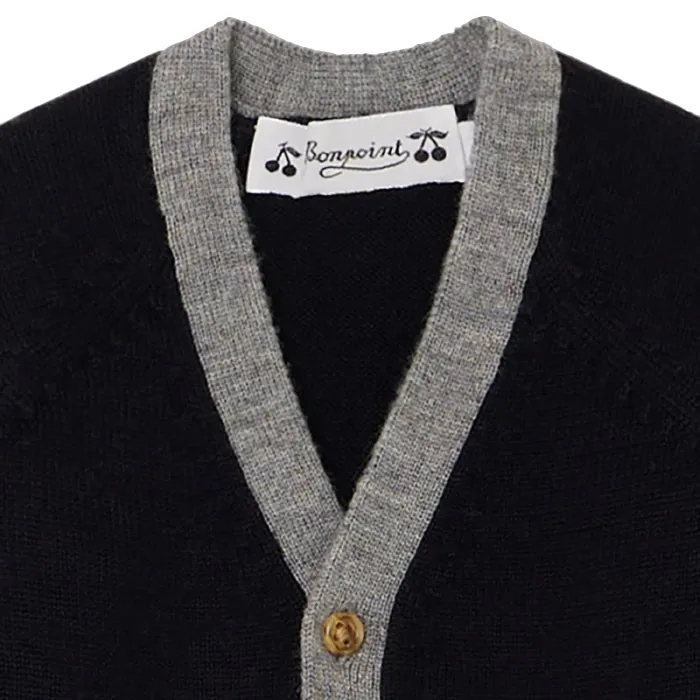 Bonpoint Baby Teotim Cardigan Navy Blue