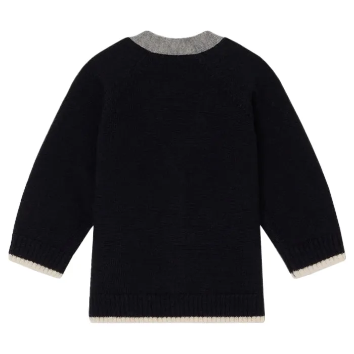 Bonpoint Baby Teotim Cardigan Navy Blue