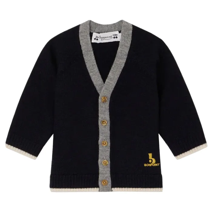 Bonpoint Baby Teotim Cardigan Navy Blue