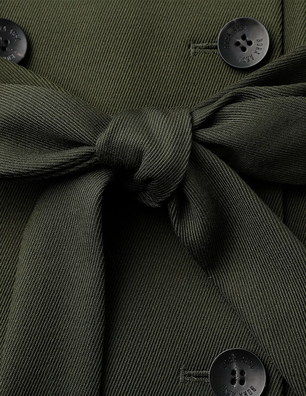 BORA AKSU Vintage Puff Sleeve Belt Wool Coat