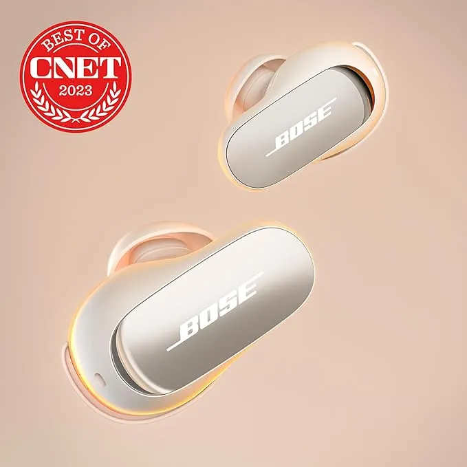 Bose New Quiet Comfort Ultra Wireless Noise Cancelling Earbuds, Bluetooth Noise Cancelling Earbuds with Spatial Audio and World-Class Noise Cancellation, White Smoke 882826-0020