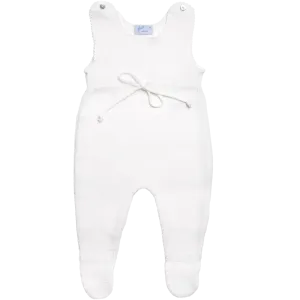 Classic Merino Wool Footed Romper - Off White