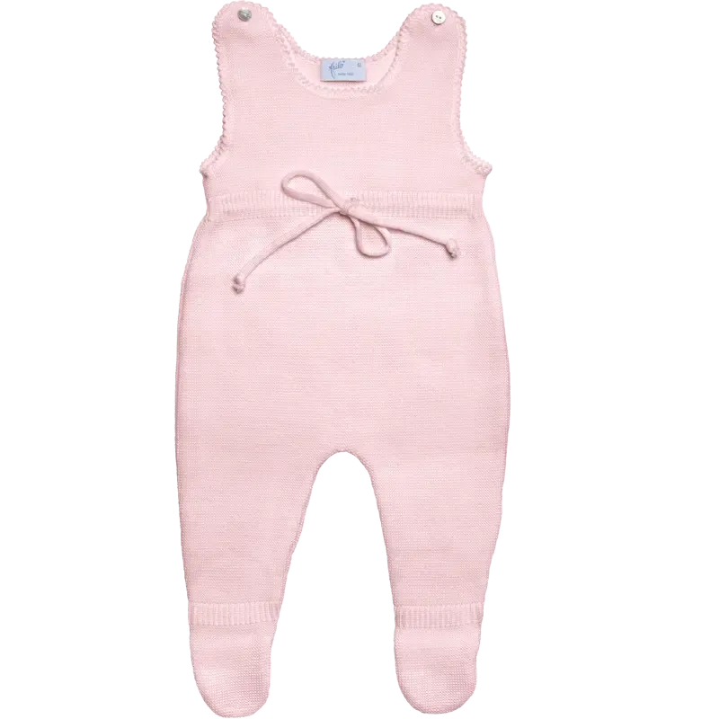 Classic Merino Wool Footed Romper - Pink
