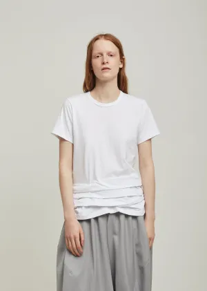 Cotton Jersey Tee Ruffle Hem Tee