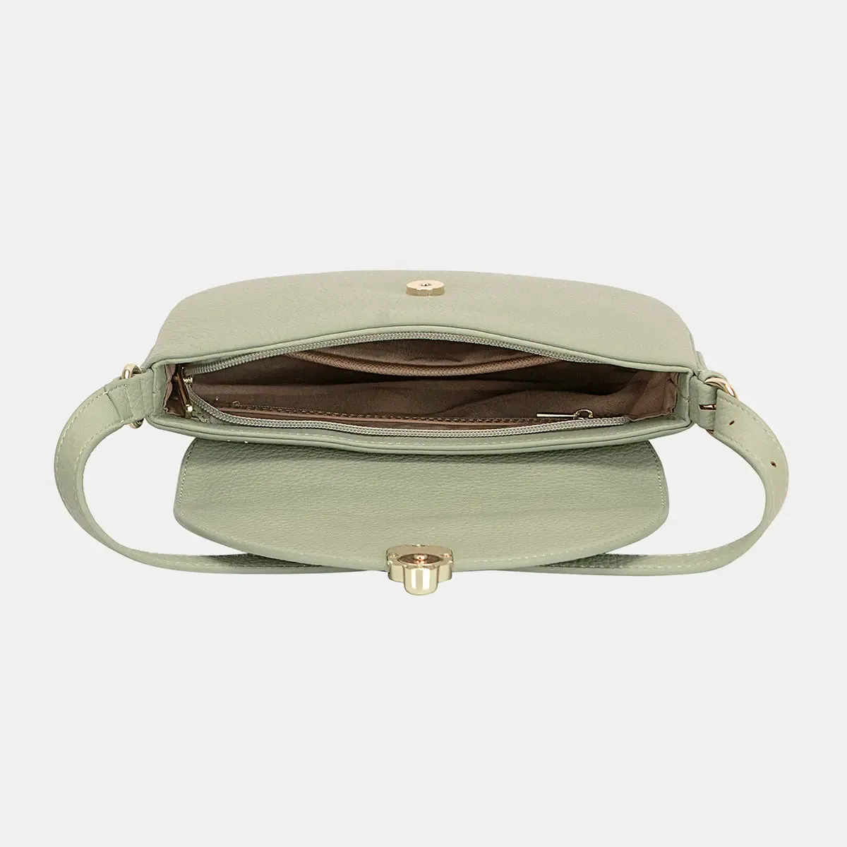David Jones Metal Buckle Shoulder Bag – Sleek, Sophisticated, and Stylish