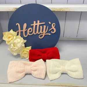 “Dollie” Ear Warmer - Pink or White or Red