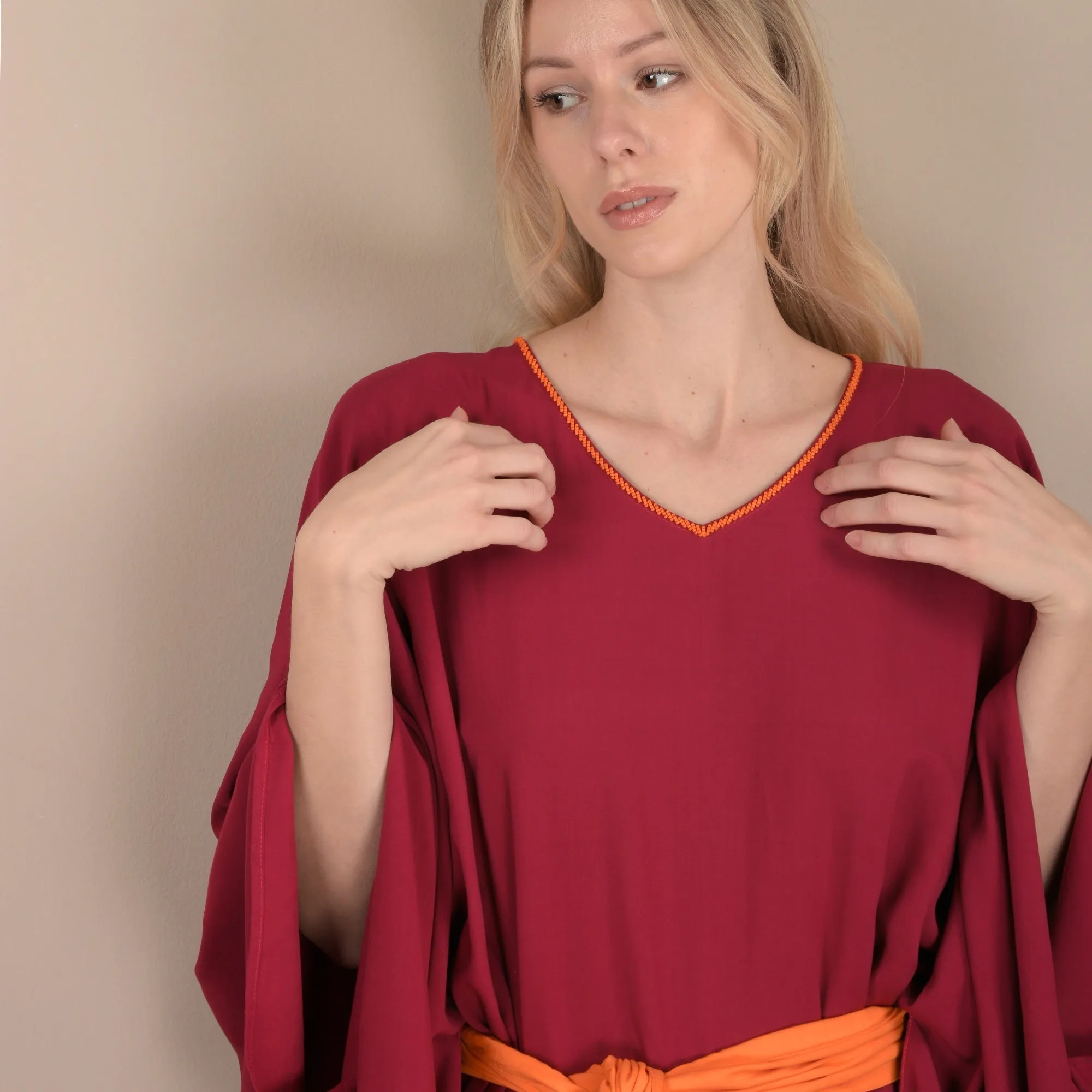 ELISA Dress Cherry & Tangerine