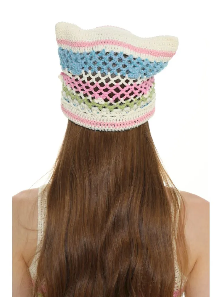 Hand crocheted knit hat【s0000008635】