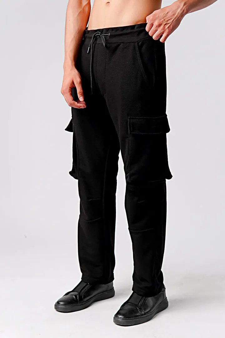 Knit Cargo Trouser- Black