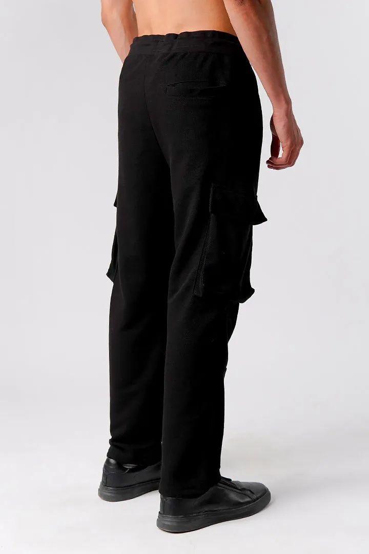 Knit Cargo Trouser- Black
