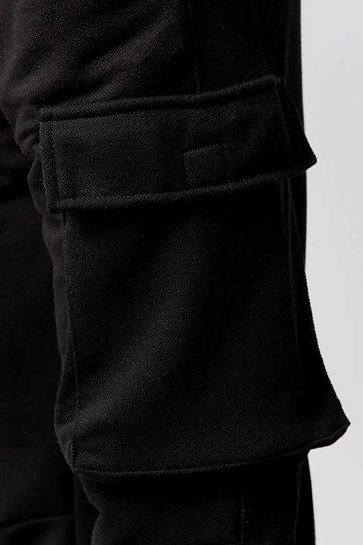 Knit Cargo Trouser- Black