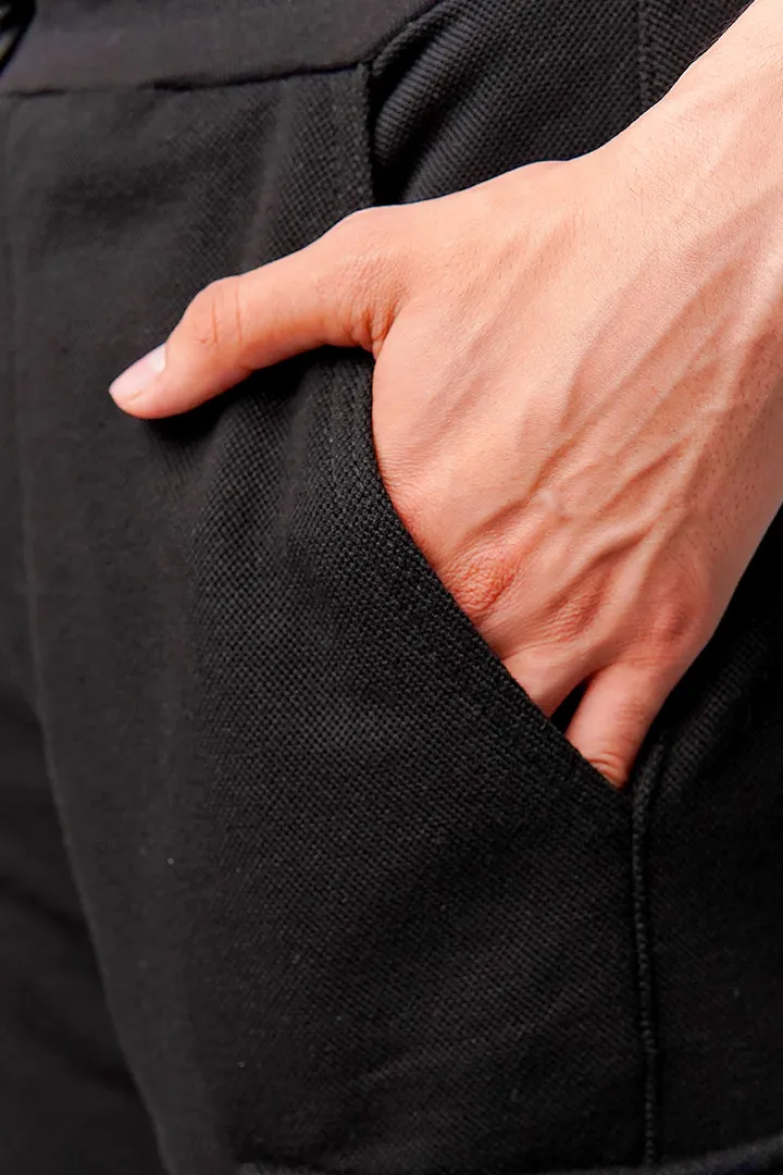 Knit Cargo Trouser- Black