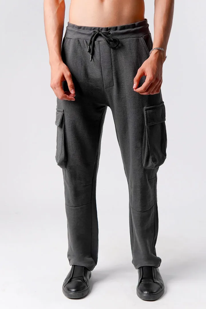 Knit Cargo Trouser - Charcoal