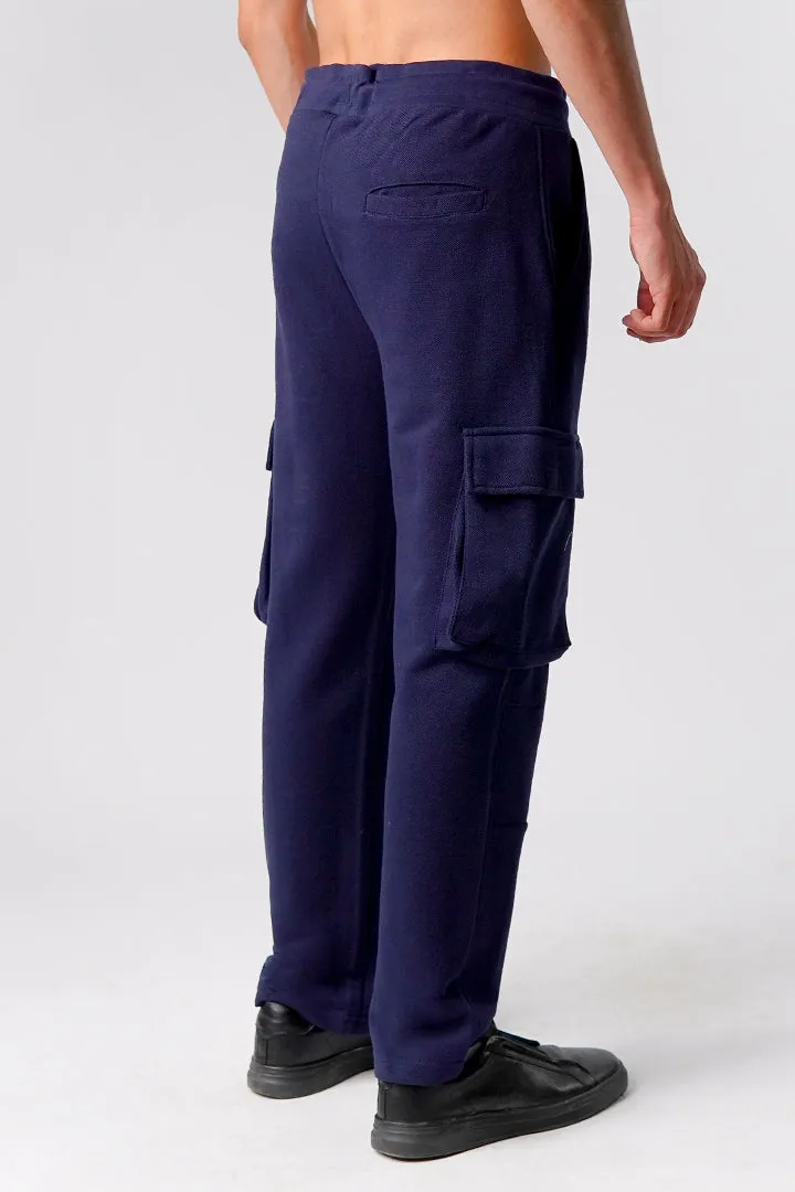 Knit Cargo Trouser- Navy