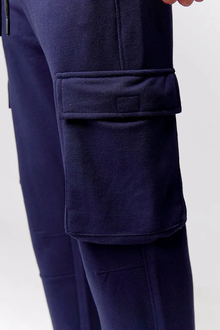 Knit Cargo Trouser- Navy