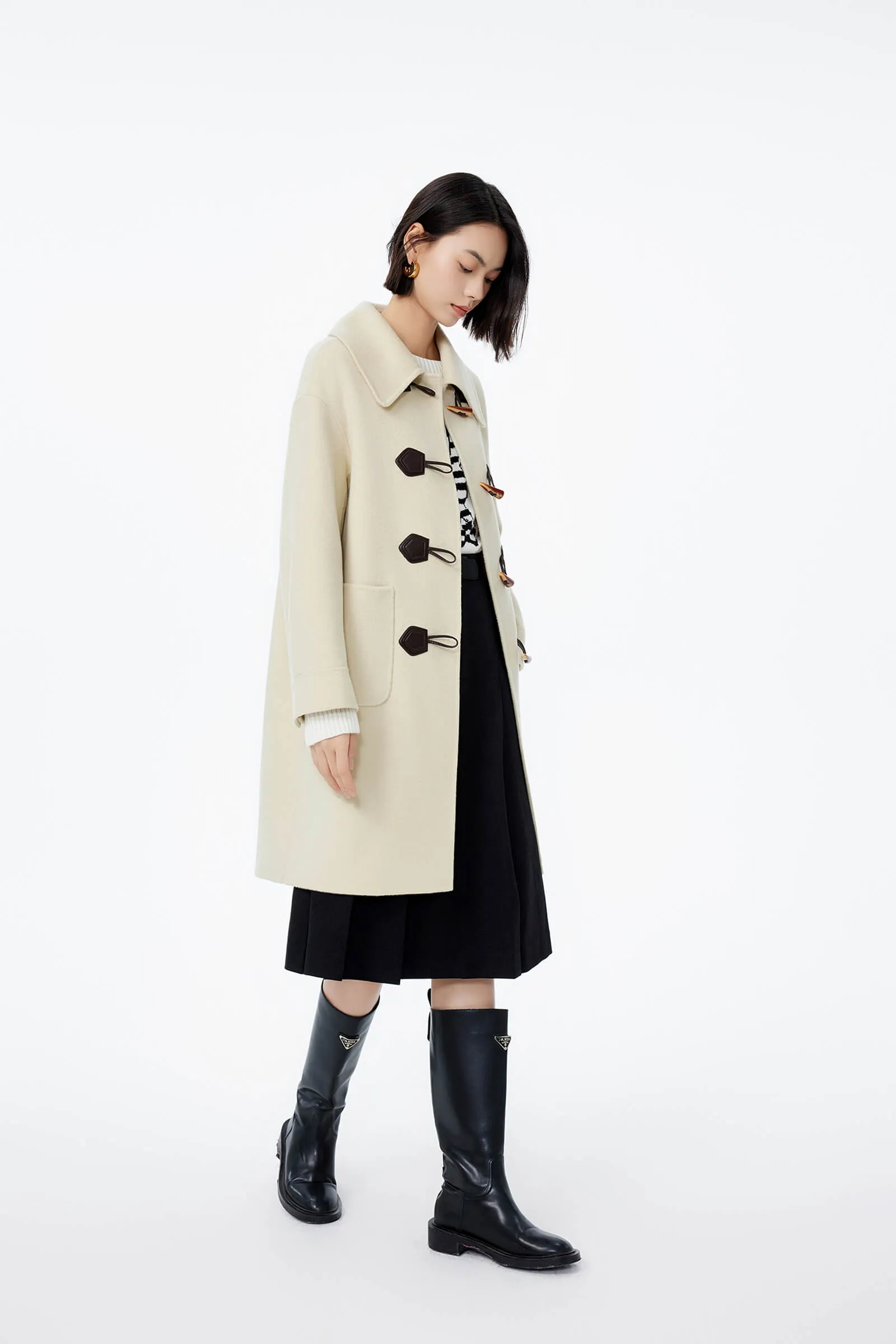 LILY Full Wool College-Style Long Coat