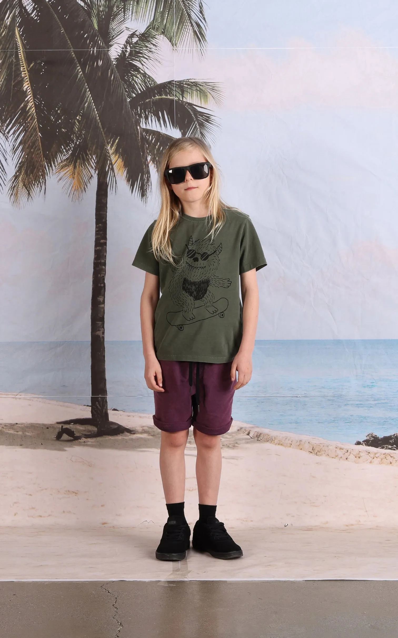 Minti Blasted Ace Short - Muted Purple Wash