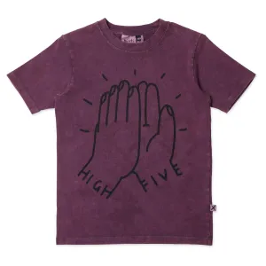 Minti High Five Tee - Muted Purple Wash