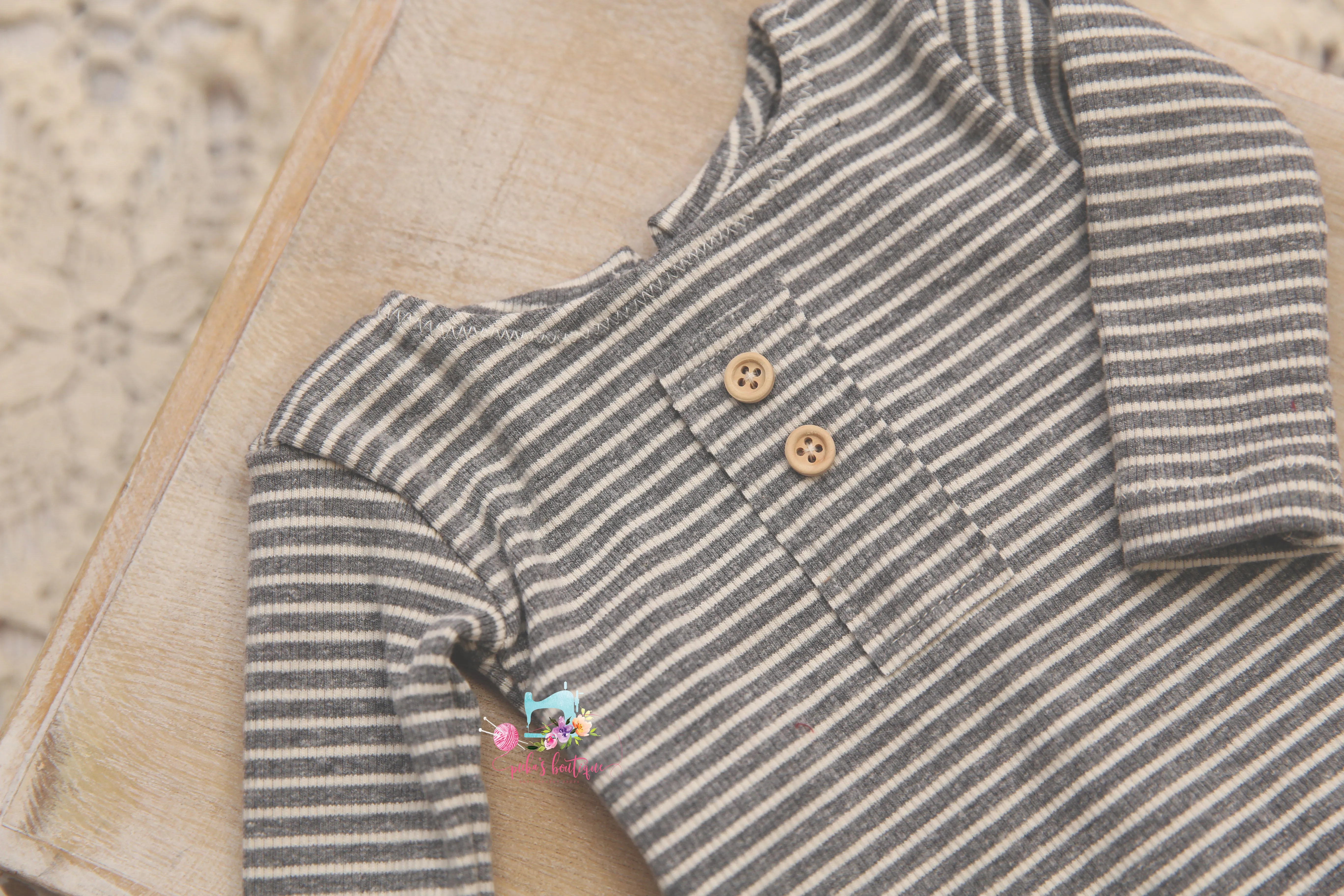 Newborn/Sitter Hugh Sophisticated Stripes- MTO
