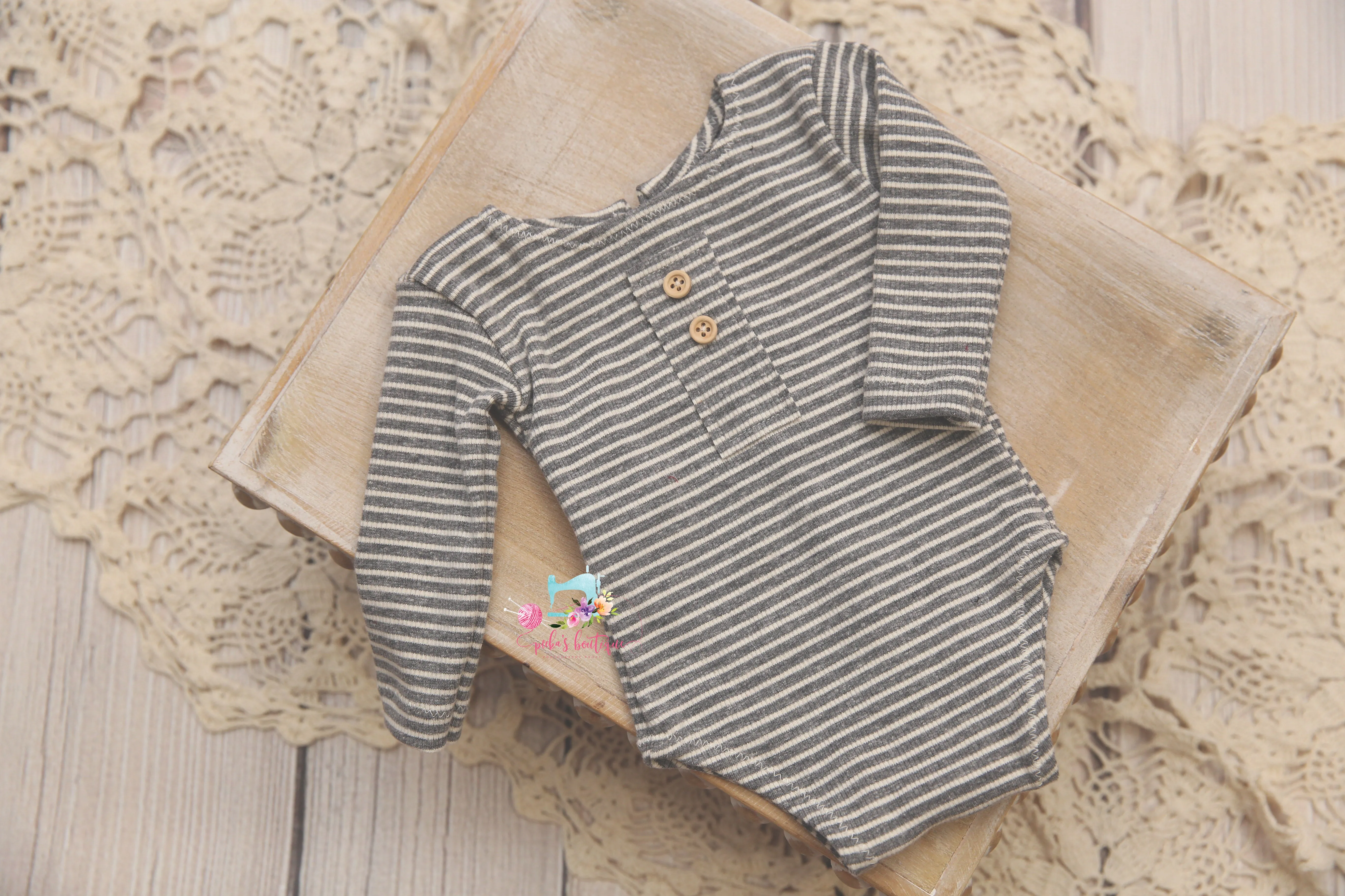 Newborn/Sitter Hugh Sophisticated Stripes- MTO