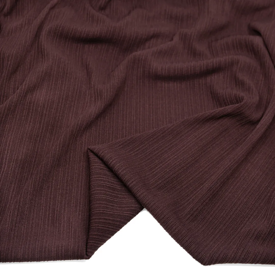 Remnant - 1.9m - Ripple Rib Knit - Mulberry