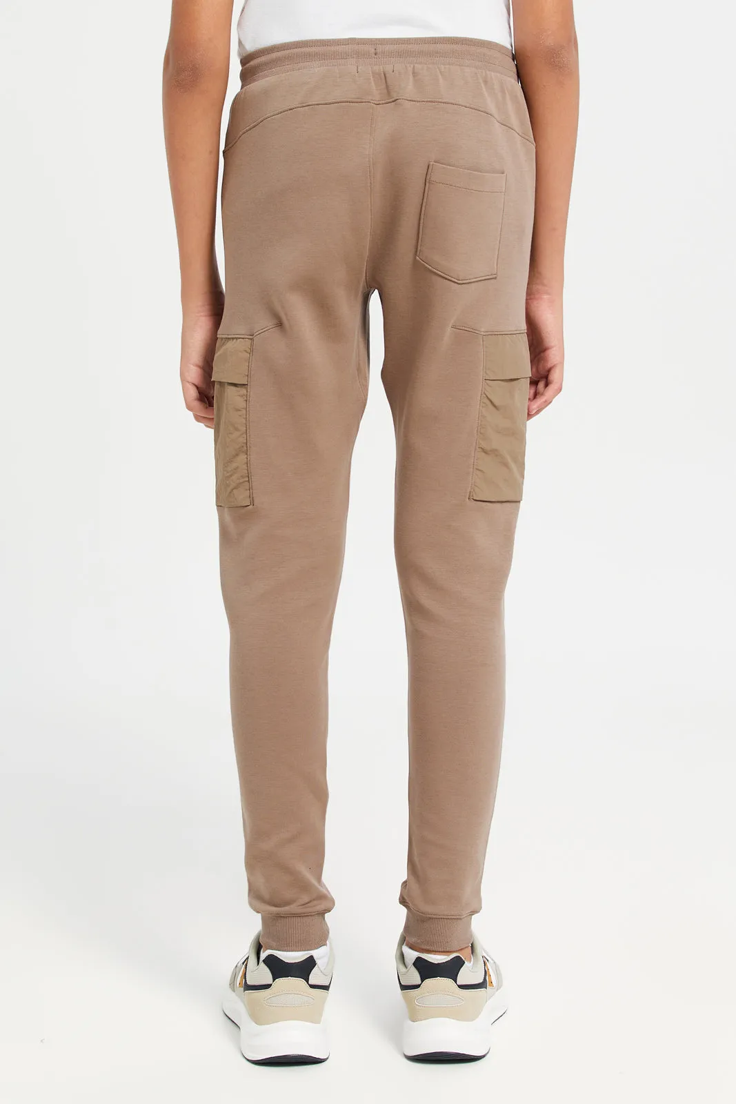 Senior Boys Brown Cargo Active Pants