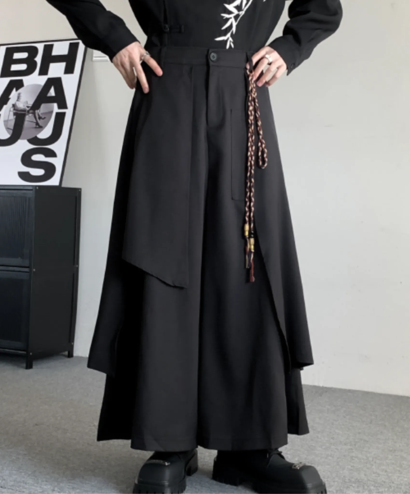 【style57】dark mode outfit set EN1854（jacket   sweater   pants set）