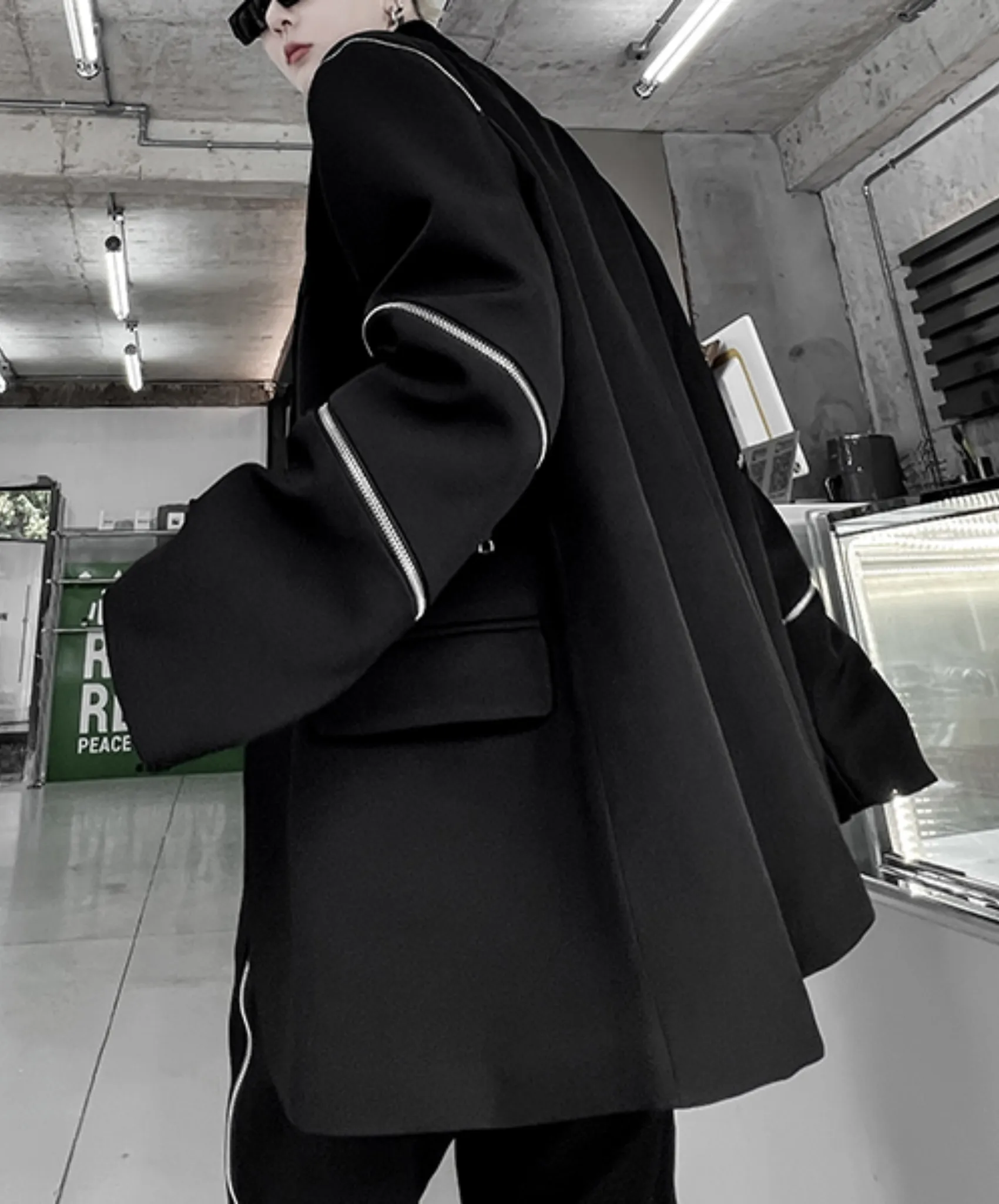 【style57】dark mode outfit set EN1854（jacket   sweater   pants set）