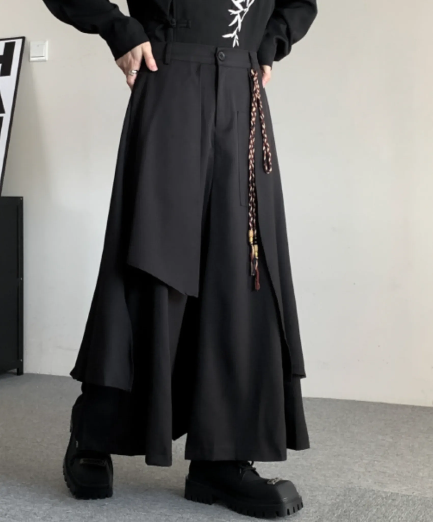 【style57】dark mode outfit set EN1854（jacket   sweater   pants set）