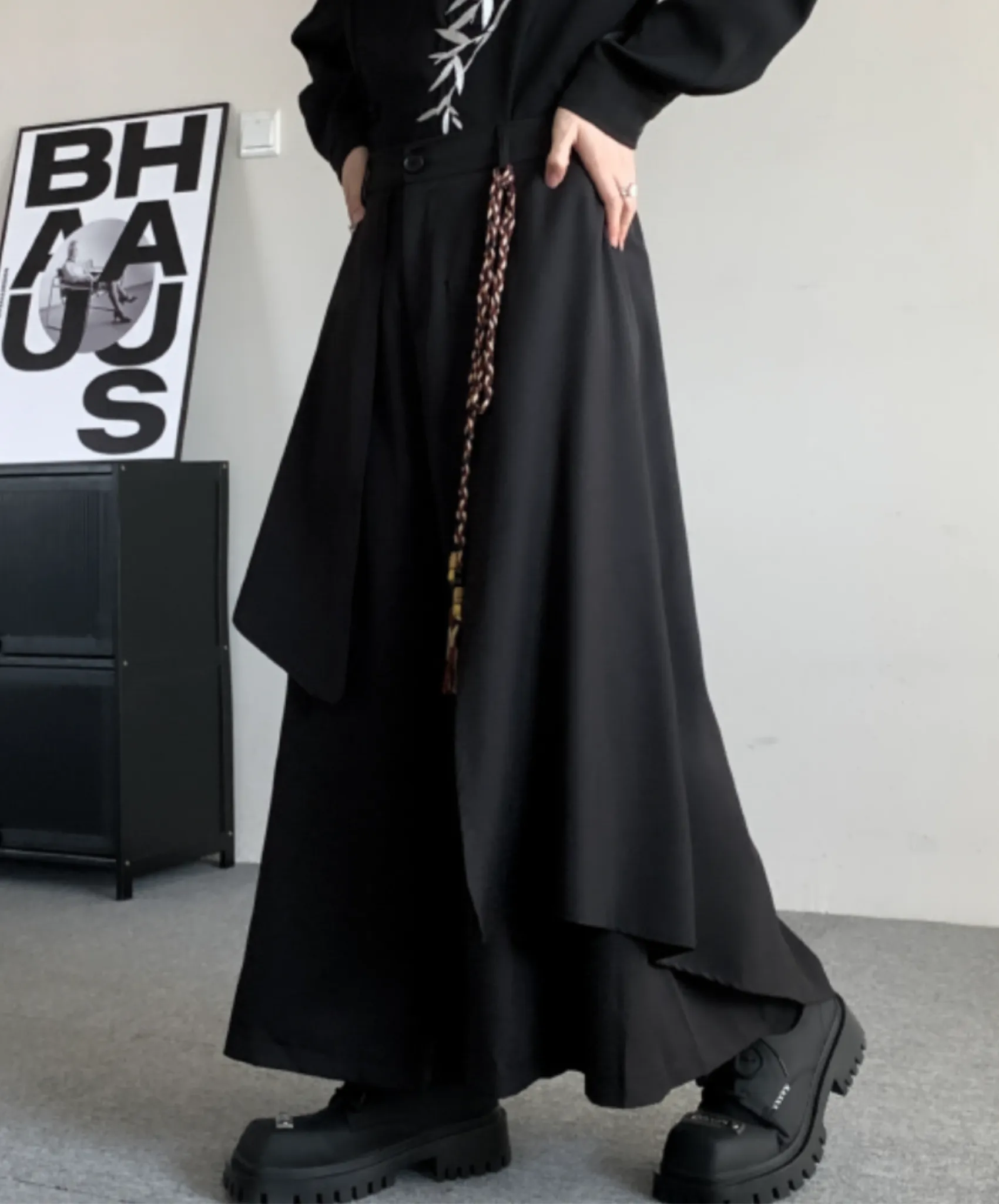 【style57】dark mode outfit set EN1854（jacket   sweater   pants set）