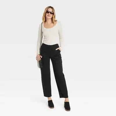 Universal Thread Women's Utility Cargo Pants High-Rise Loose Fit Stretchy