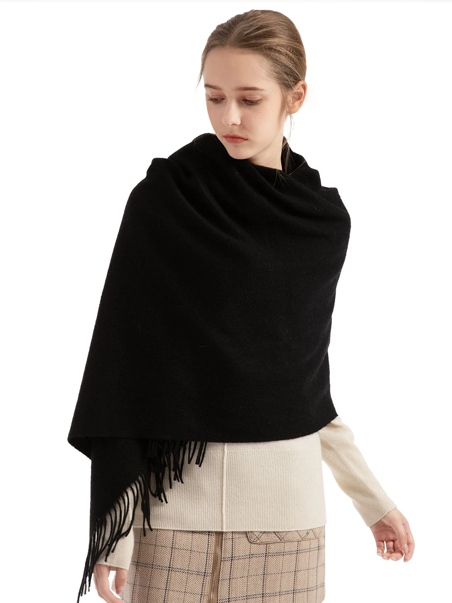 Woolen Bloom Soft Warm Wraps Shawls Neck Scarf for Women