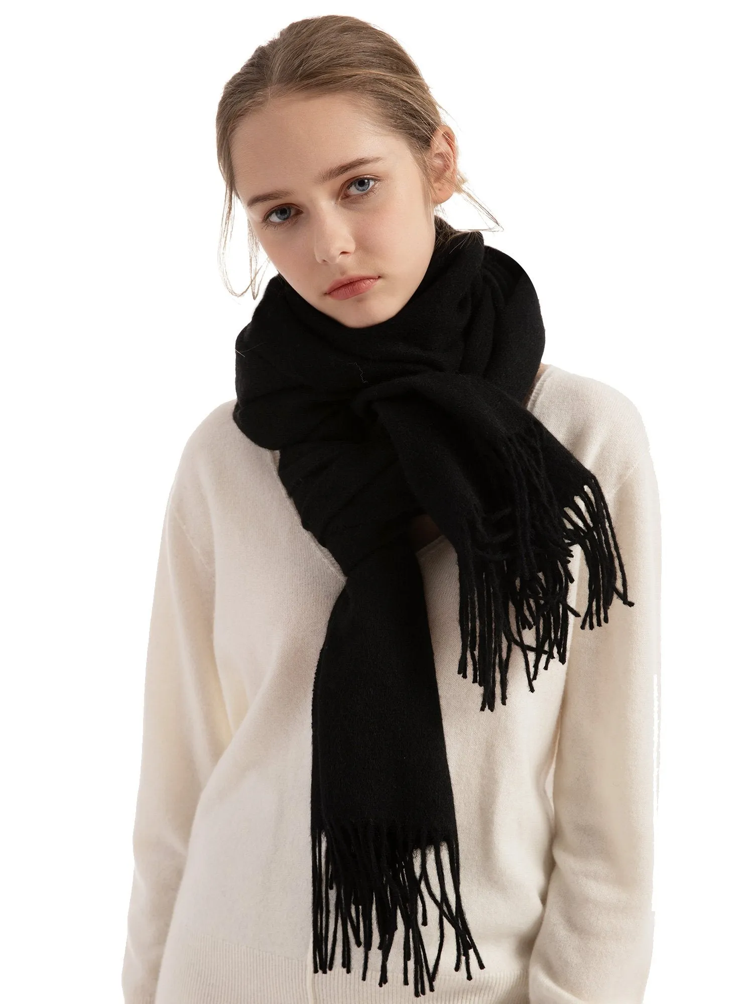 Woolen Bloom Soft Warm Wraps Shawls Neck Scarf for Women
