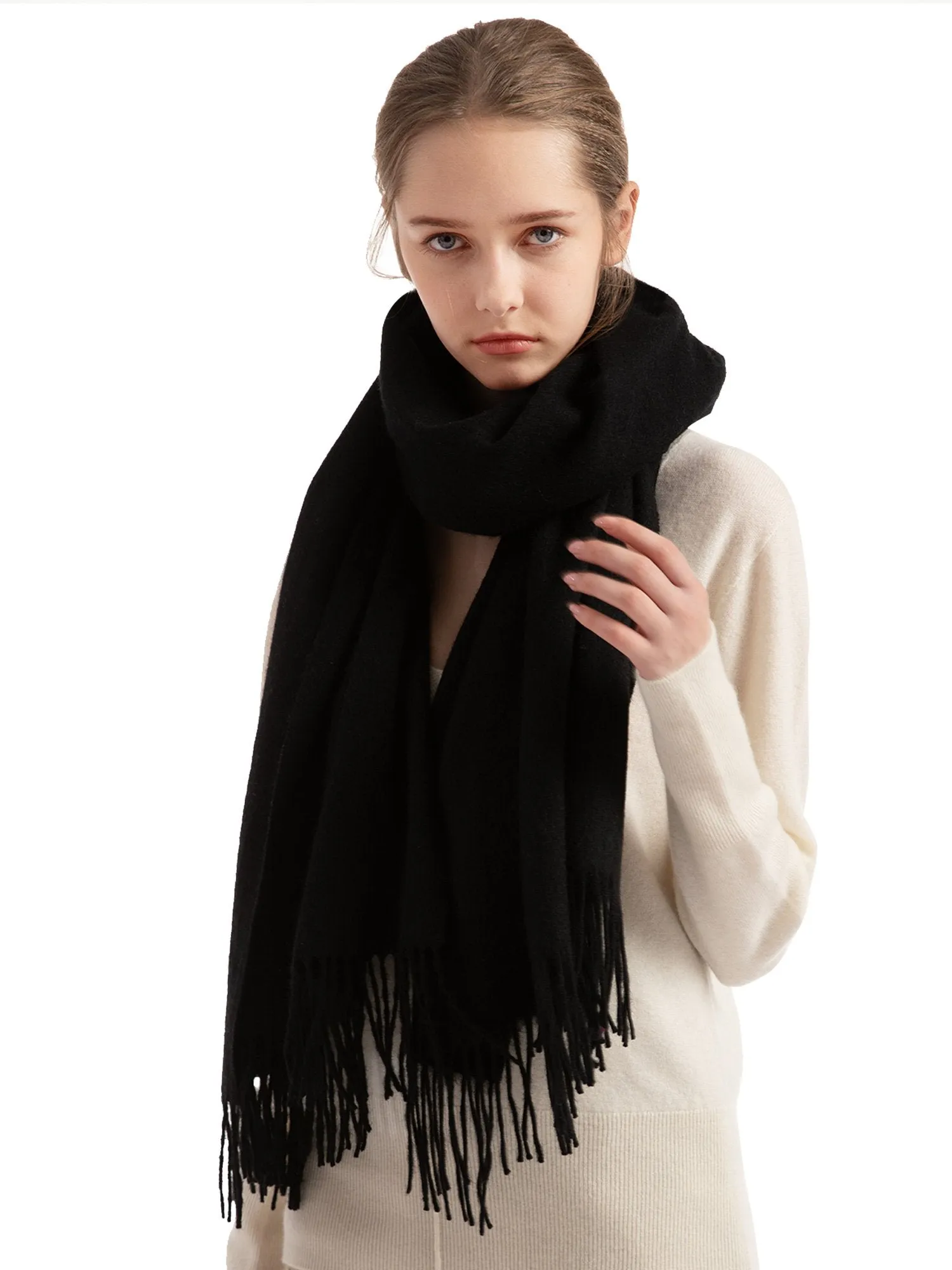 Woolen Bloom Soft Warm Wraps Shawls Neck Scarf for Women